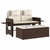  Reclining Patio Bench with Cushions Brown Poly Rattan A949-365818