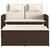  Reclining Patio Bench with Cushions Brown Poly Rattan A949-365818