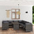  9 Piece Patio Lounge Set with Cushions Poly Rattan Gray A949-3059772
