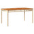  Patio Table Beige 55.1"x31.5"x29.5" Poly Rattan Acacia Wood A949-366278
