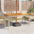  Patio Table Beige 55.1"x31.5"x29.5" Poly Rattan Acacia Wood A949-366278