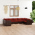  9 Piece Patio Lounge Set with Cushions Poly Rattan Brown A949-3101971
