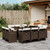  11 Piece Patio Dining Set with Cushions Brown Poly Rattan A949-3277796