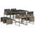 9 Piece Patio Dining Set with Cushions Gray Poly Rattan A949-3278083