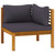  6 Piece Patio Lounge Set with Cushion Solid Acacia Wood A949-3086916