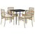  5 Piece Patio Dining Set with Cushions Beige Poly Rattan A949-3213625