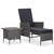  2 Piece Patio Lounge Set with Cushions Poly Rattan Gray A949-310233