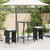  Patio Bar Stools with Cushions 2 pcs Black Poly Rattan A949-368686