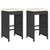  Patio Bar Stools with Cushions 2 pcs Black Poly Rattan A949-368686