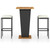  3 Piece Patio Bar Set with Cushions Poly Rattan Black A949-3064848