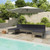  6 Piece Patio Lounge Set with Cushions Poly Rattan Gray A949-3056988