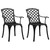  Patio Chairs 2 pcs Cast Aluminum Black A949-315572