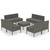 9 Piece Patio Lounge Set with Cushions Poly Rattan Gray A949-3094318