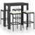  5 Piece Patio Bar Set with Cushions Poly Rattan Black A949-3064781