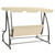  Outdoor Swing Bench with Canopy Sand White A949-313337