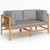  2-seater Patio Bench with Dark Gray Cushions A949-3068855