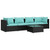  Patio Furniture Set 5 Piece with Cushions Poly Rattan Black A949-3101433