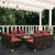 9 Piece Patio Lounge Set with Cushions Poly Rattan Brown A949-3101547