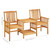  Patio Chairs with Tea Table and Cushions Solid Acacia Wood A949-3061281
