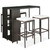  5 Piece Patio Bar Set with Cushions Poly Rattan Brown A949-3064913