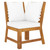  5 Piece Patio Lounge Set with Cushion Cream Solid Acacia Wood A949-3057770