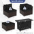 Heavy-duty Frame Rattan Sofa Set with 60000 BTU Firepit Table-Black - Color: Black D681-OP70370+HW66750ADK+