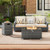 2-Piece Outdoor Rattan Fire Table Set 32 Inch Rectangle Gas Firepit with Tank Cover-Gray - Color: G D681-NP12223GR