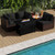 Heavy-duty Frame Rattan Sofa Set with 60000 BTU Firepit Table-Red B593-OP70370+HW66750+