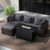 Heavy-duty Frame Rattan Sofa Set with 60000 BTU Firepit Table-Red B593-OP70370+HW66750+