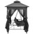  Outdoor Convertible Swing Bench with Canopy Anthracite 86.6"x63"x94.5" Steel A949-45073