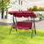 3 Seat Outdoor Patio Canopy Swing with Cushioned Steel Frame - Color: Red D681-NP13764WN