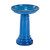 2 Gallon Blue Ceramic Traditional Outdoor Patio Garden Birdbath Q280-AVCBTBB13594