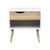 Modern Mid Century Style End Table Nightstand in White & Oak Finish Q280-TDODNSO185981