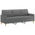 2 Piece Sofa Set with Cushions Dark Gray Fabric A949-3201307