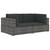  2 Piece Patio Sofa Set with Cushions Poly Rattan Gray A949-48323