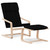  Relaxing Chair with Footstool Black Fabric A949-3154961