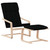  Relaxing Chair with Footstool Black Fabric A949-3154961