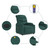 Massage Recliner Chair Dark Green Fabric A949-374162