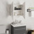  Bathroom Cabinet with Round Mirror&LED White 18.5"x18.5"x6.9 A949-345583