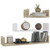  Wall Display Shelf 3 pcs White and Sonoma Oak Engineered Wood A949-800203