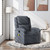  Massage Recliner Chair Dark Gray Velvet A949-371809