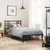  Metal Bed Frame without Mattress with Headboard Black 39.4"x78.7 A949-376319