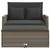  Patio Sofa with Cushions 2-Seater Gray Poly Rattan&Acacia Wood A949-365142
