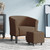  Tub Chair with Footstool Brown Fabric A949-356435