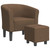 Tub Chair with Footstool Brown Fabric A949-356435