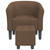  Tub Chair with Footstool Brown Fabric A949-356435