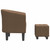  Tub Chair with Footstool Brown Fabric A949-356435