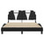  Bed Frame "Viana" without Mattress Black and White 53.9"x74.8" Faux Leather A949-3208132