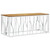  Coffee Table Silver Stainless Steel and Solid Wood Acacia A949-350055