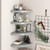  Floating Corner Shelves 4 pcs Gray 13.8"x13.8"x1.5" MDF A949-323924